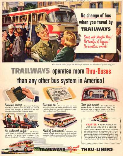 Virginia Duran Blog- Beautiful Print Ads from the Mad Men Period- National Trailways Bus System 1951