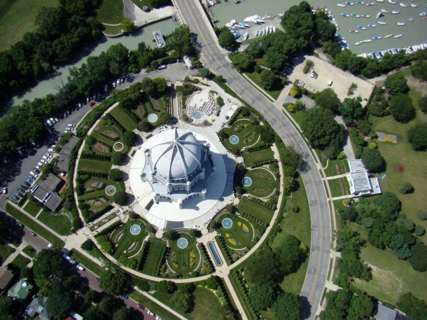 Virginia Duran Blog- Chicago Best Buildings for Architects - Bahai Temple Aerial View