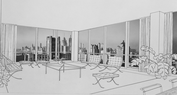 Virginia Duran Blog- Chicago Best Buildings for Architects - Lake Shore Drive Apartments by Mies van der Rohe Diagram Skyline Views