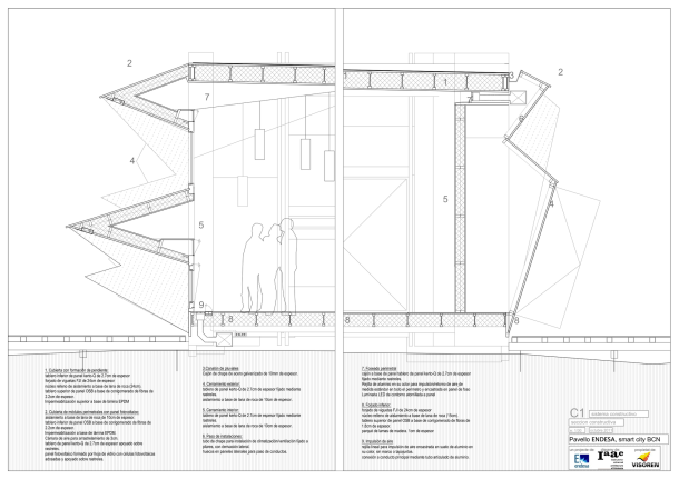 Virginia Duran Blog- Spanish Architecture- Barcelona- Endesa Pavilion- wall section