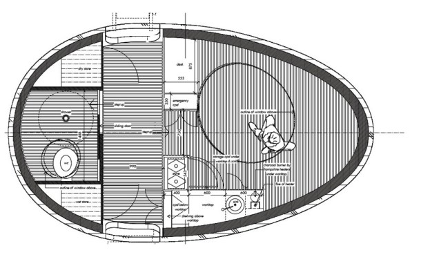 Virginia Duran Blog- Floating Homes- Exbury Egg by PAD Studio Architects- Plan