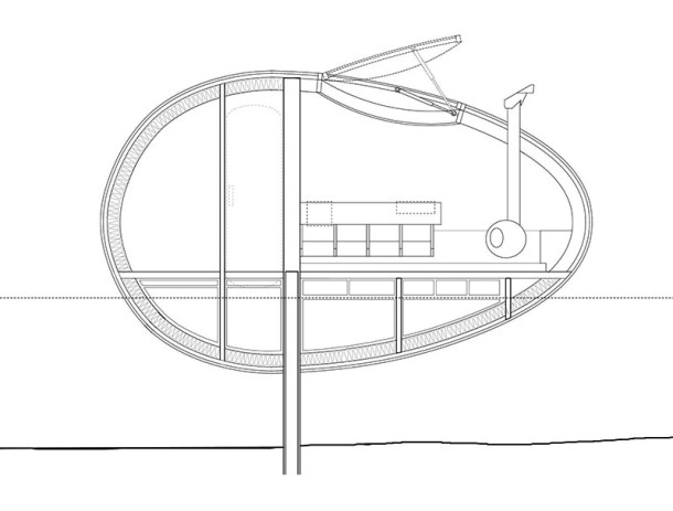 Virginia Duran Blog- Floating Homes- Exbury Egg by PAD Studio Architects- Section